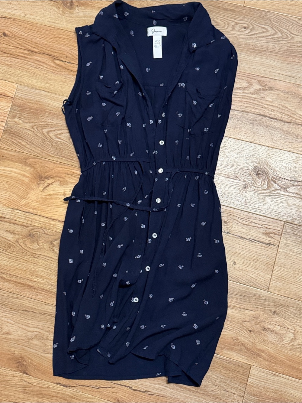 Cute navy button up ladybug dress